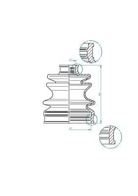 190970 GKN-Spidan Fuelle exterior izquierdo de junta homocinética