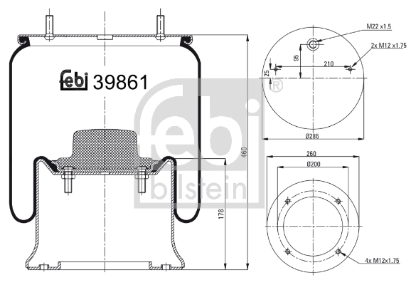 RML75139C2 Blacktech Bolsa neumática del eje