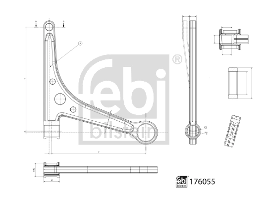 176055 Febi Brazo inferior izquierdo de la suspensión delantera