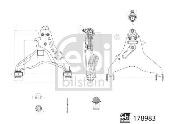 Brazo inferior derecho de la suspensión delantera Febi 178983 precio, desde 137,28 EUR