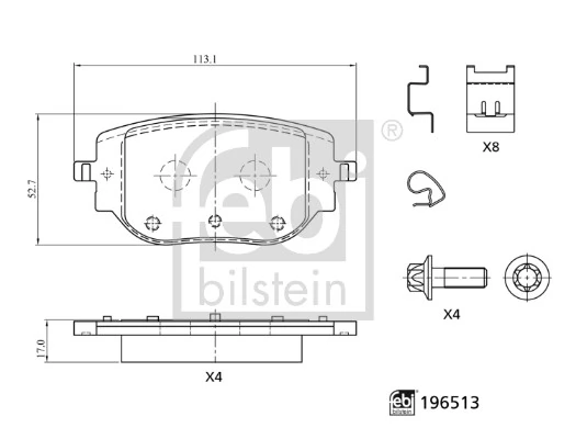 Pastillas de freno traseras SU001B2799 Toyota