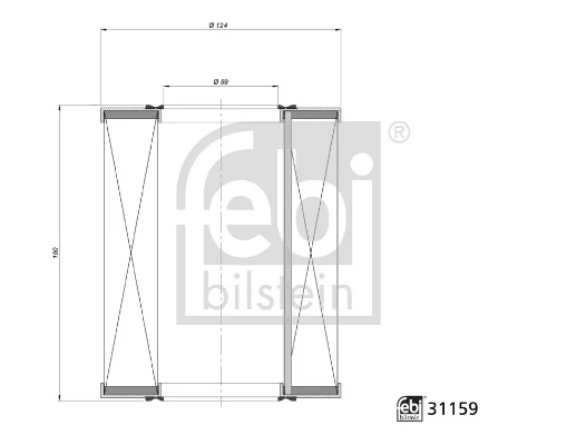 31159 Febi Filtro de aire de motor