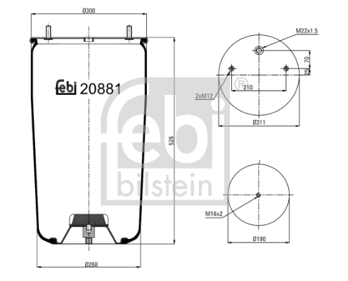 55881 Sampa Otomotiv‏ Bolsa neumática del eje