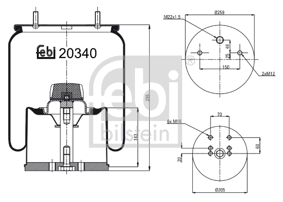940MB Continental/Siemens Bolsa neumática del eje
