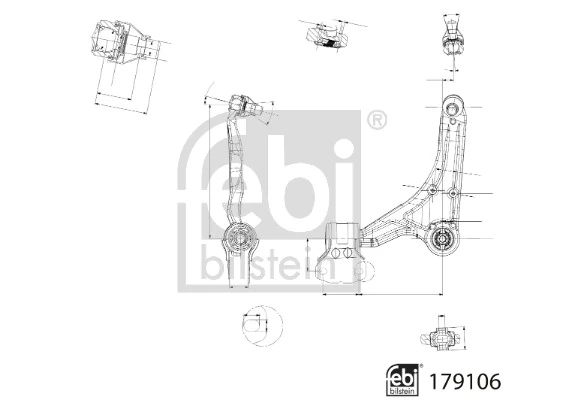 179106 Febi Brazo inferior izquierdo de la suspensión delantera