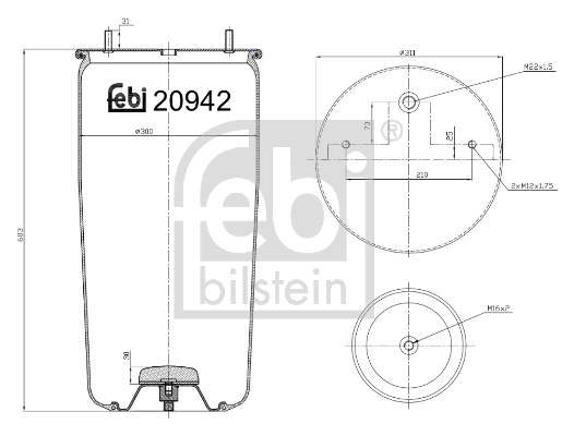 RML7053 Blacktech Bolsa neumática del eje