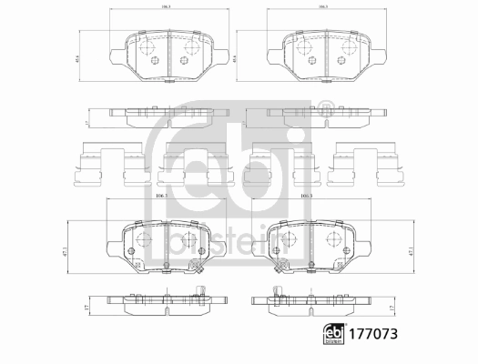 177073 Febi Pastillas freno traseras
