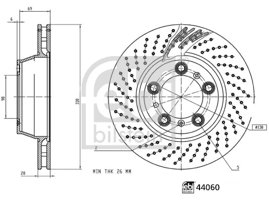 Disco de freno trasero Febi 44060 precio, desde 115,06 EUR