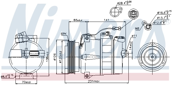 Compresor de aire acondicionado 89054 Nissens