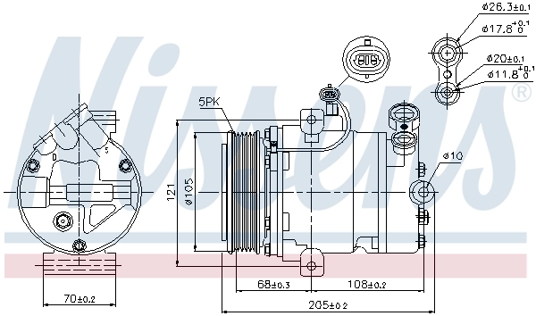Compresor de aire acondicionado 89024 Nissens