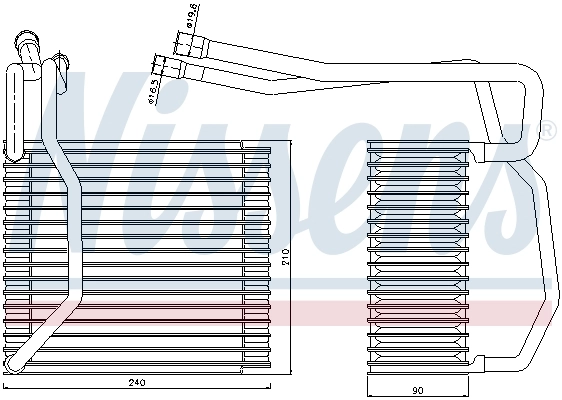 Evaporador de aire acondicionado 92194 Nissens