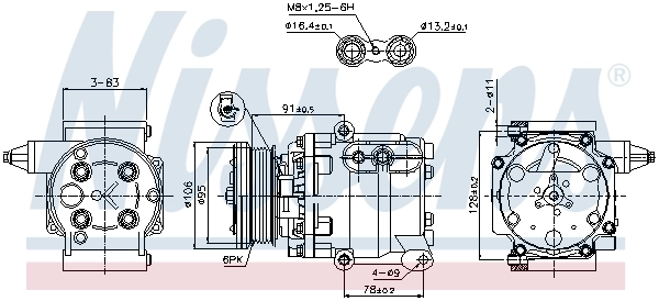 Compresor de aire acondicionado 89358 Nissens