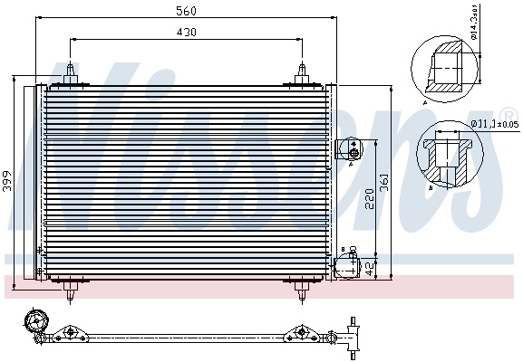 94723 Nissens Radiador de aire acondicionado