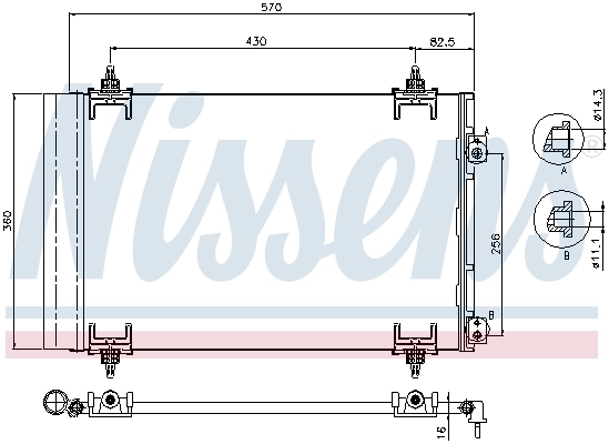 94826 Nissens Radiador de aire acondicionado