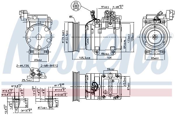 Compresor de aire acondicionado 89262 Nissens