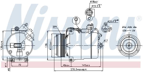 Compresor de aire acondicionado 89034 Nissens