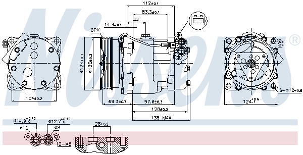 Compresor de aire acondicionado 89203 Nissens
