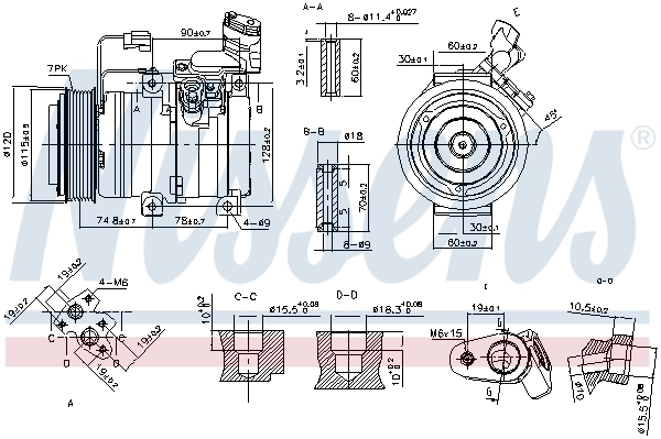 Compresor de aire acondicionado 89586 Nissens