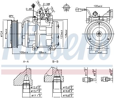 Compresor de aire acondicionado 89265 Nissens