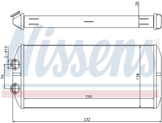 71164 Nissens Radiador interior