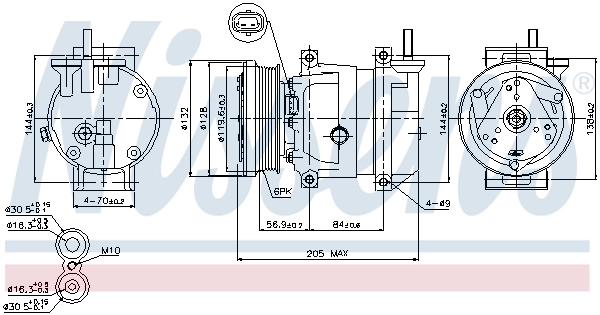 Compresor de aire acondicionado 89221 Nissens