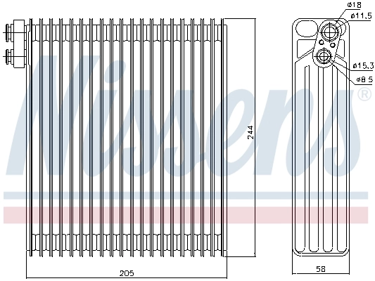 Evaporador de aire acondicionado 92302 Nissens
