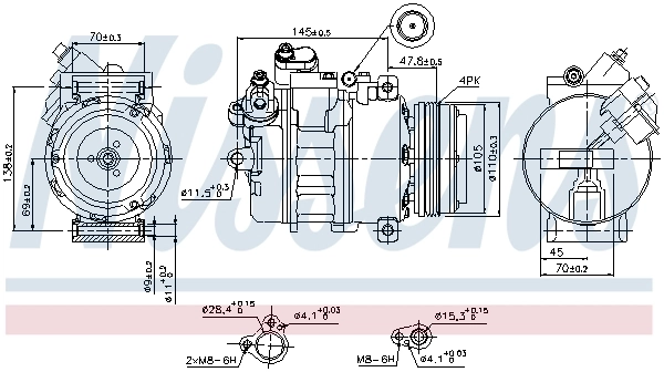Compresor de aire acondicionado 89341 Nissens