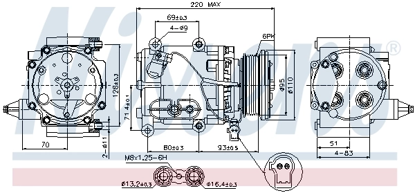 Compresor de aire acondicionado 89228 Nissens