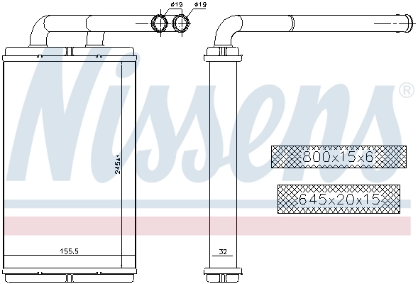 73676 Nissens Radiador interior