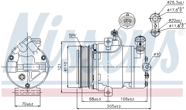 Compresor de aire acondicionado 89197 Nissens