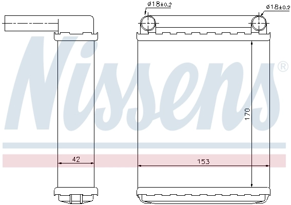 72038 Nissens Radiador de calefacción trasero
