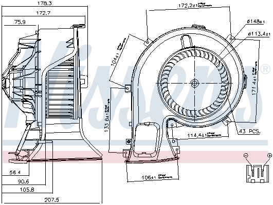 Ventilador habitáculo 87067 Nissens