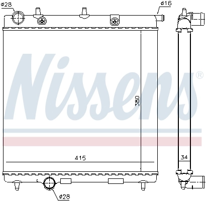 Radiador de água Nissens 63505