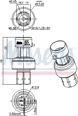 Sensor AC Nissens 301022