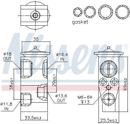 Válvula TRV, aire acondicionado  Nissens 999315
