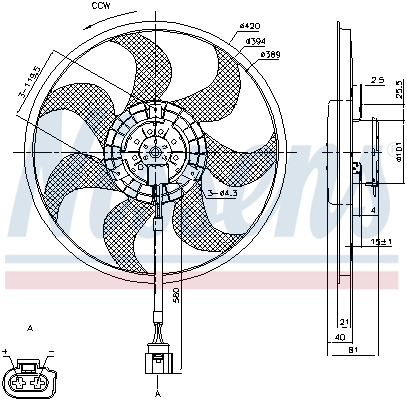 Ventilador de refrigeración del motor Nissens 85805