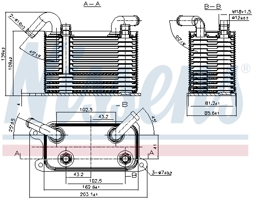 90722 Nissens Radiador de refrigeración de la transmisión