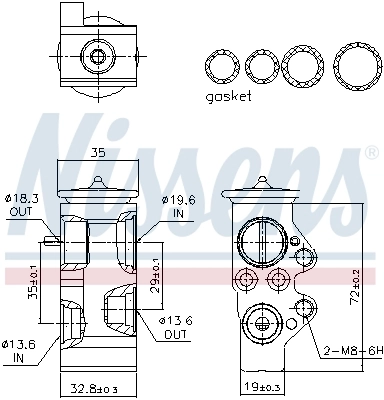 Válvula TRV, aire acondicionado  Nissens 999313