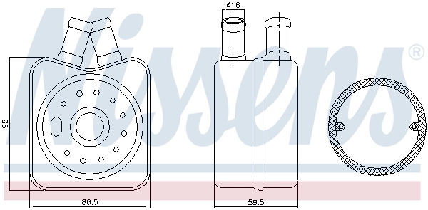 Radiador de aceite debajo del filtro Nissens 90608