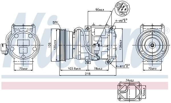 Compresor de aire acondicionado 89098 Nissens
