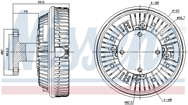 Embrague viscoso de ventilador 86054 Nissens