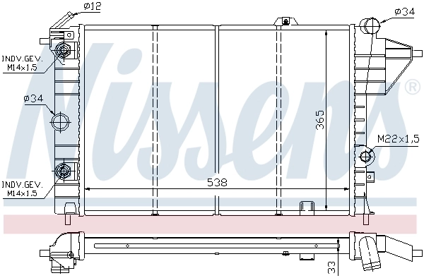 Radiador 630551 Nissens