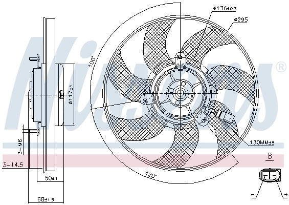 Ventilador de refrigeración completo derecho (motor y hélice) Nissens 85733