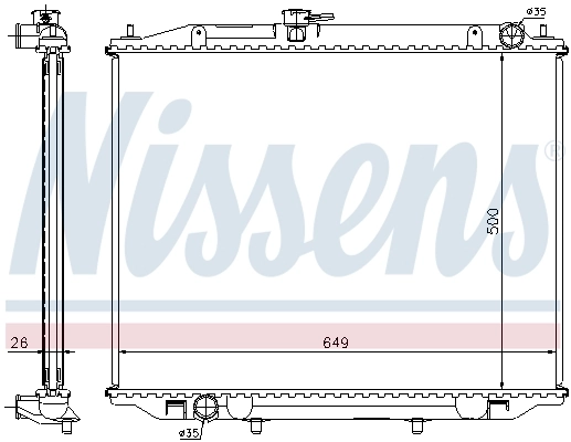 Radiador de água Nissens 68708A