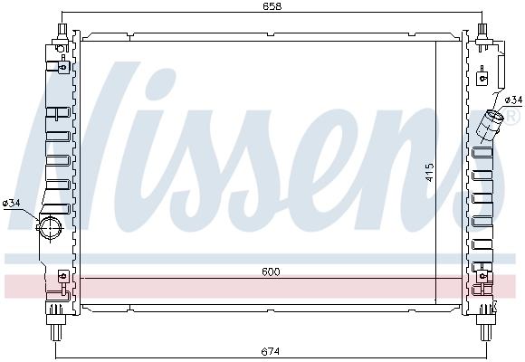 Radiador 61628 Nissens