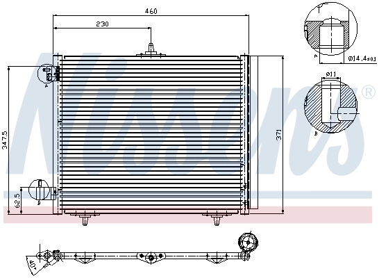 94595 Nissens Radiador de aire acondicionado