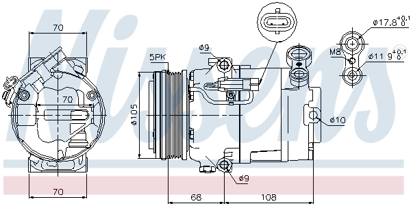 Compresor de aire acondicionado 89050 Nissens