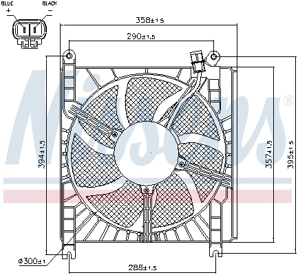 Difusor del radiador del aire acondicionado con ventilador y motor Nissens 85415