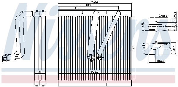 Evaporador de aire acondicionado 92321 Nissens