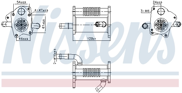 Enfriador de recirculación de gases de escape EGR 989446 Nissens